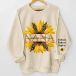 Mom, Blooming With Love - Family Personalized Custom Unisex Sweatshirt, Hoodie With Design On Sleeve - Mother's Day, Gift For Mom, Grandma