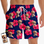 Custom Photo Tropical Pup Vibes Only - Dog & Cat Personalized Custom Tropical Hawaiian Aloha Men Beach Shorts - Summer Vacation Gift For Pet Owners, Pet Lovers