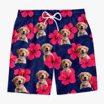 Custom Photo Tropical Pup Vibes Only - Dog & Cat Personalized Custom Tropical Hawaiian Aloha Men Beach Shorts - Summer Vacation Gift For Pet Owners, Pet Lovers