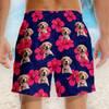 Custom Photo Tropical Pup Vibes Only - Dog & Cat Personalized Custom Tropical Hawaiian Aloha Men Beach Shorts - Summer Vacation Gift For Pet Owners, Pet Lovers