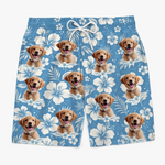 Custom Photo Pawsitive Island Energy - Dog & Cat Personalized Custom Tropical Hawaiian Aloha Men Beach Shorts - Summer Vacation Gift For Dog Lovers, Men