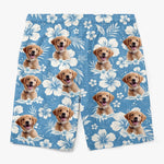 Custom Photo Pawsitive Island Energy - Dog & Cat Personalized Custom Tropical Hawaiian Aloha Men Beach Shorts - Summer Vacation Gift For Dog Lovers, Men