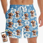 Custom Photo Pawsitive Island Energy - Dog & Cat Personalized Custom Tropical Hawaiian Aloha Men Beach Shorts - Summer Vacation Gift For Dog Lovers, Men