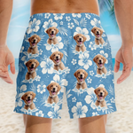 Custom Photo Pawsitive Island Energy - Dog & Cat Personalized Custom Tropical Hawaiian Aloha Men Beach Shorts - Summer Vacation Gift For Dog Lovers, Men