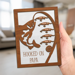 Hooked On You And The Good Life - Family Personalized Custom 2-Layered Wooden Plaque With Stand - Father's Day, Gift For Dad, Fishing Lovers