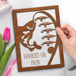 Hooked On You And The Good Life - Family Personalized Custom 2-Layered Wooden Plaque With Stand - Father's Day, Gift For Dad, Fishing Lovers