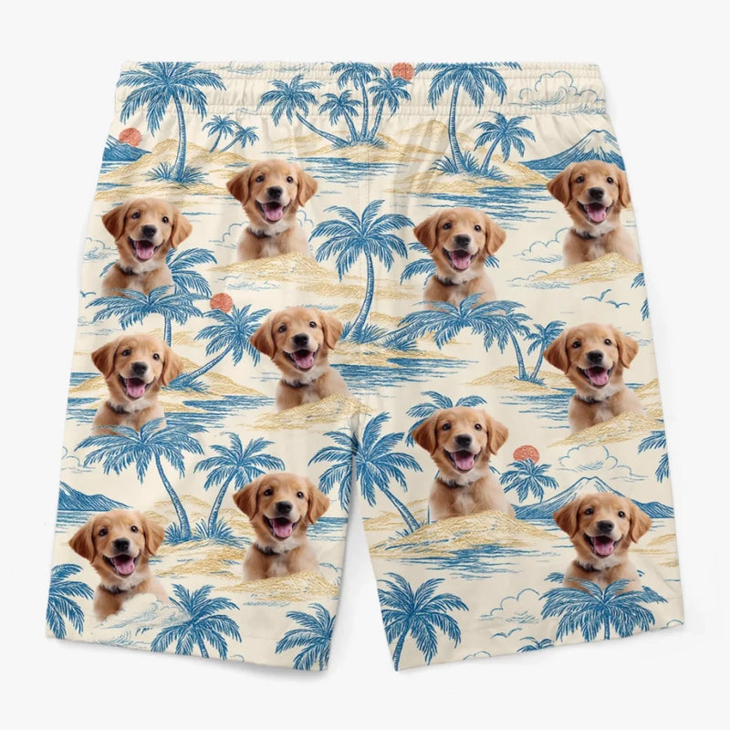 Custom Photo Tropic Like It’s Paw-Sible - Dog & Cat Personalized Custom Tropical Hawaiian Aloha Men Beach Shorts - Summer Vacation Gift For Pet Owners, Pet Lovers