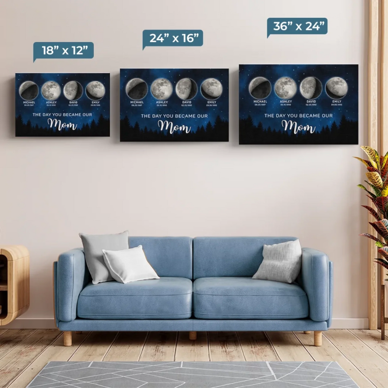 The Night The Stars Brought Us To You - Family Personalized Custom Horizontal Canvas - Mother's Day, Gift For Mom, Grandma