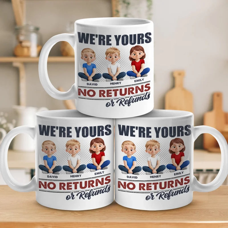 No Returns, All Heart - Family Personalized Custom Mug - Mother's Day, Gift For Mom, Grandma