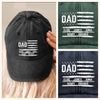 Carrying My Crew On My Cap - Family Personalized Custom Vintage Washed Denim Baseball Cap - Father's Day, Gift For Dad, Grandpa