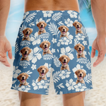 Custom Photo Aloha & Tail Wags - Dog & Cat Personalized Custom Tropical Hawaiian Aloha Men Beach Shorts - Summer Vacation Gift For Pet Owners, Pet Lovers