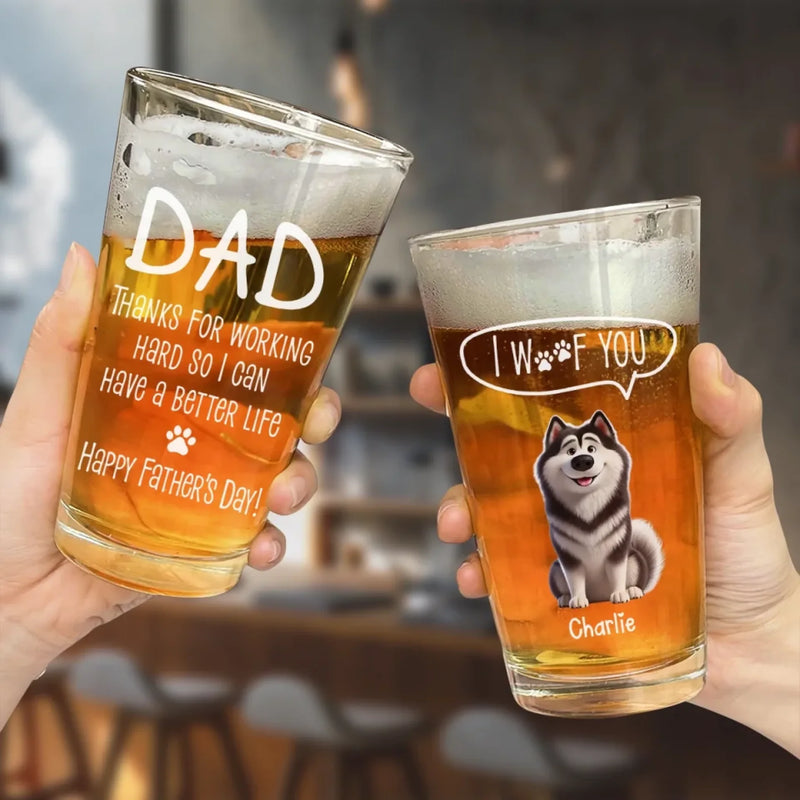 Less Boring, More Barking - Dog Personalized Custom Beer Glass - Father's Day, Gift For Pet Owners, Pet Lovers