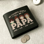 Custom Name Papa Family Gifts - Personalized Printed Bifold Wallet