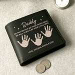 Growing Up, Guided By Your Hands - Family Personalized Custom Double-Sided Printed Leather Wallet - Father's Day, Gift For Dad, Grandpa