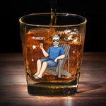 Retired And Loving It - Coworker Personalized Custom Square Whiskey Glass - Appreciation, Retirement Gift For Coworkers, Work Friends, Colleagues