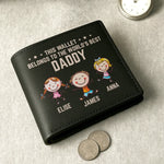 This Wallet Belongs To The World’s Best Daddy - Family Personalized Custom Double-Sided Printed Leather Wallet - Father's Day, Gift For Dad, Grandpa