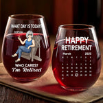 Time To Enjoy What Matters Most - Personalized Custom Wine Glass - Appreciation, Retirement Gift For Retirees, Coworkers, Best Friends