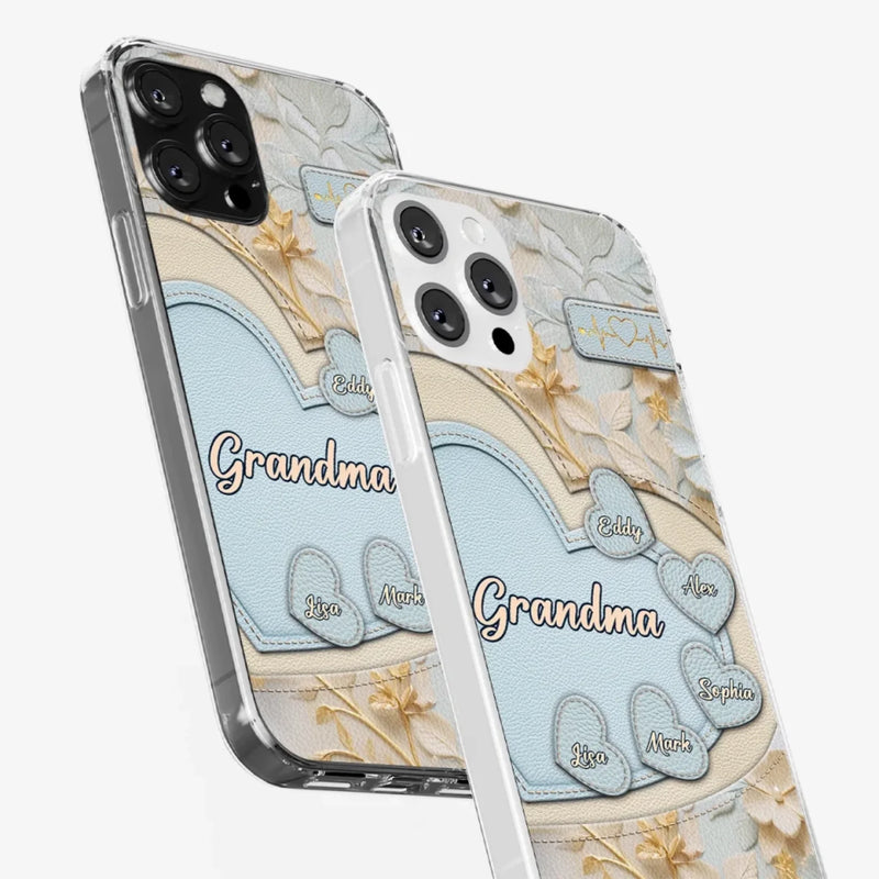 Tied Together By Love - Family Personalized Custom 3D Inflated Effect Printed Clear Phone Case - Mother's Day, Gift For Mom, Grandma