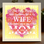 Blessed To Call You My Wife, In Awe Of You As Their Mom - Family Personalized Custom Flower Shadow Box with LED - Mother's Day, Gift For Wife, Mom