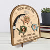 Custom Photo You’re A Reel Keeper - Family Personalized Custom 2-Layered Wooden Plaque With Stand - Father's Day, Gift For Dad, Grandpa, Fishing Lovers, Fishermen