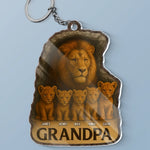Custom Name Lion Grandpa Gifts - Personalized Acrylic Keychain