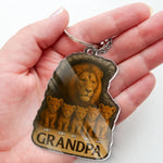 Custom Name Lion Grandpa Gifts - Personalized Acrylic Keychain