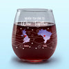 Never Too Far To Drink Together - Bestie Personalized Custom Wine Glass - Gift For Best Friends, BFF, Sisters