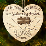 Our Hearts Tied Together - Bestie Personalized Custom Ornament - Wood Custom Shaped - Christmas Gift For Best Friends, BFF, Sisters