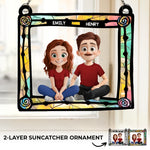 Less Stress When I'm With You - Dog & Cat Personalized Window Hanging Suncatcher - Gift For Pet Owners, Pet Lovers