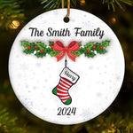 Custom Name Christmas Stocking Family Gifts - Personalized Ceramic Ornament