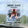 Be Careful On Your Journey - Couple Personalized Custom Car Ornament - Acrylic Custom Shaped - Gift For Husband Wife, Anniversary