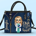 Nurses Are The Heartbeat Of Healthcare - Nurse Personalized Custom Leather Handbag - Appreciation, Thank You Gift, Nurse Life, Doctor Life
