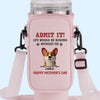 My Love Comes With Fur And A Tail Wag - Dog Personalized Custom Neoprene Water Bottle Carrier With Pocket - Mother's Day, Gift For Pet Owners, Pet Lovers