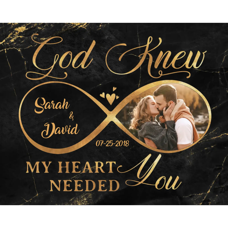Two Heads, One Heart - Printable Digital File, Digital PNG Download - Custom Photo Couple Personalized Horizontal File - Gift For Husband Wife, Anniversary