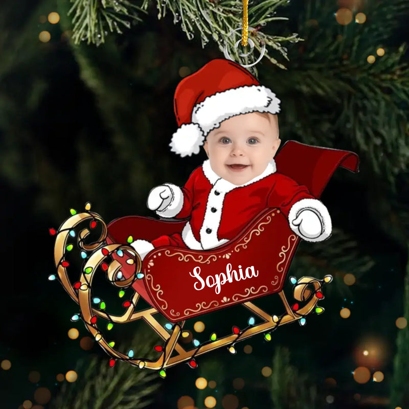 Custom Photo My Little Santa Is The Reason This Christmas Feels Extra Special - Family Personalized Custom Ornament - Acrylic Custom Shaped - Christmas Gift For Baby Kids, Newborn Baby