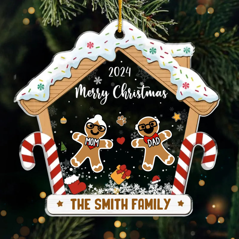 Gingerbread House Decorating Crew - Family Personalized Custom Ornament - Acrylic Custom Shaped - Christmas Gift For Family Members