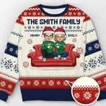Home Is Where Family And Pets Bring Joy - Family Personalized Custom Ugly Sweatshirt - Unisex Wool Jumper - Christmas Gift For Family Members, Pet Owners, Pet Lovers