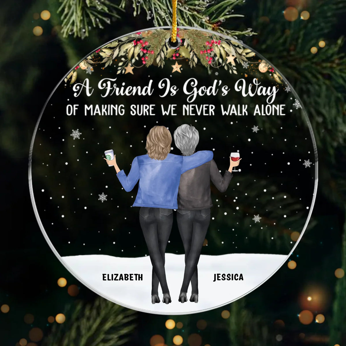 Make It A December To Remember - Bestie Personalized Custom Ornament - Acrylic Custom Shaped - Christmas Gift For Best Friends, BFF, Sisters