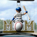 Proud Baseball Mom - Family Personalized Custom Car Ornament - Acrylic Custom Shaped - Mother's Day, House Warming Gift For Mom, Sport Lovers, Sport Players
