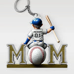 Baseball Life, Mom’s Pride - Family Personalized Custom Shaped Acrylic Keychain - Mother's Day, House Warming Gift For Mom, Baseball Players, Baseball Fans