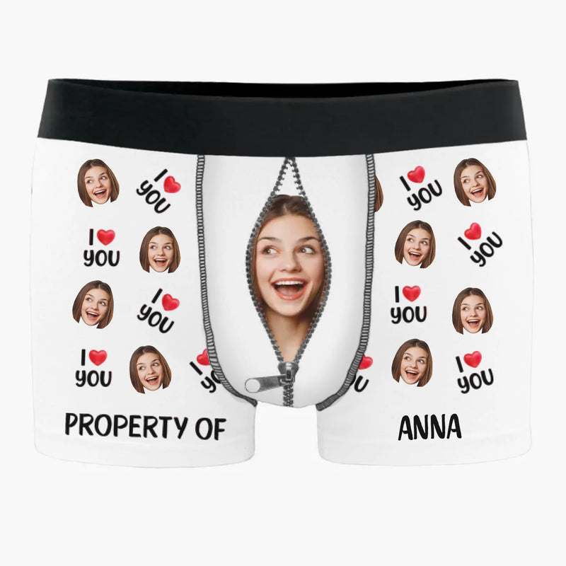 Custom Photo I Love You Always - Couple Personalized Custom Boxer Briefs, Men's Boxers - Gift For Husband Wife, Anniversary