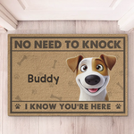 No Need To Knock, Our Security System Has Paws - Dog Personalized Custom Home Decor Decorative Mat - House Warming Gift For Pet Owners, Pet Lovers