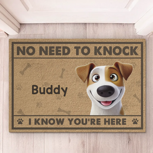 No Need To Knock, Our Security System Has Paws - Dog Personalized Custom Home Decor Decorative Mat - House Warming Gift For Pet Owners, Pet Lovers