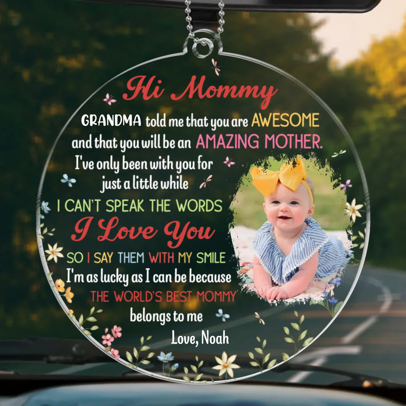 Custom Photo Because Every Amazing Mom Deserves This - Family Personalized Custom Car Ornament - Acrylic Custom Shaped - Mother's Day, Baby Shower Gift, Gift For First Mom