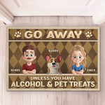 Bring Gifts Or Turn Back - Couple Personalized Custom Home Decor Decorative Mat - House Warming Gift For Couple, Dog Lovers