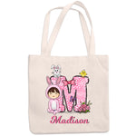 The Perfect Easter Basket Alternative - Family Personalized Custom Tote Bag - Easter Gift For Family Members