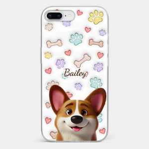 Four Paws, One Heart - Dog Personalized Custom 3D Inflated Effect Printed Clear Phone Case - Gift For Pet Owners, Pet Lovers