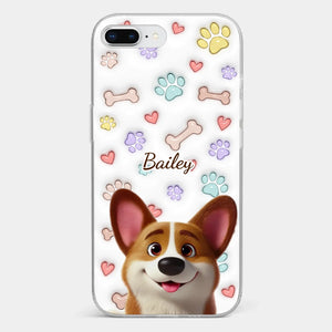 Four Paws, One Heart - Dog Personalized Custom 3D Inflated Effect Printed Clear Phone Case - Gift For Pet Owners, Pet Lovers