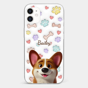 Four Paws, One Heart - Dog Personalized Custom 3D Inflated Effect Printed Clear Phone Case - Gift For Pet Owners, Pet Lovers
