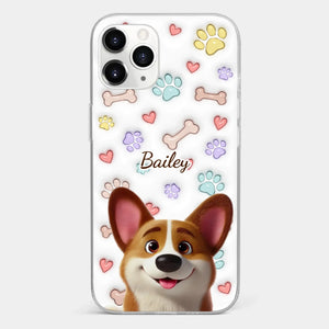 Four Paws, One Heart - Dog Personalized Custom 3D Inflated Effect Printed Clear Phone Case - Gift For Pet Owners, Pet Lovers
